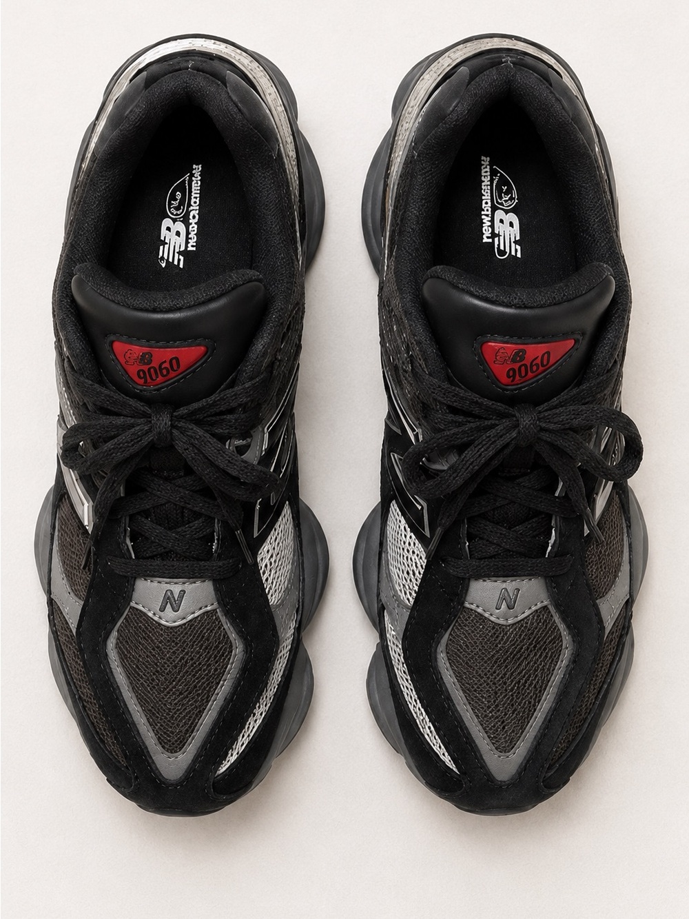 New Balance 9096 Unisex Casual Sneakers in Black & Gray | WORN ONCE W9/M7 - Picture 3 of 7